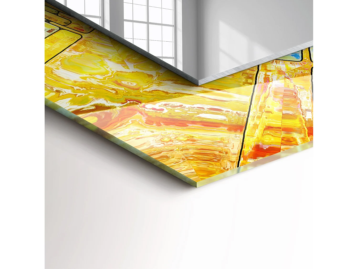 Dekorativer Spiegel mit Rahmen Buntes Mosaik 80 x 60 cm