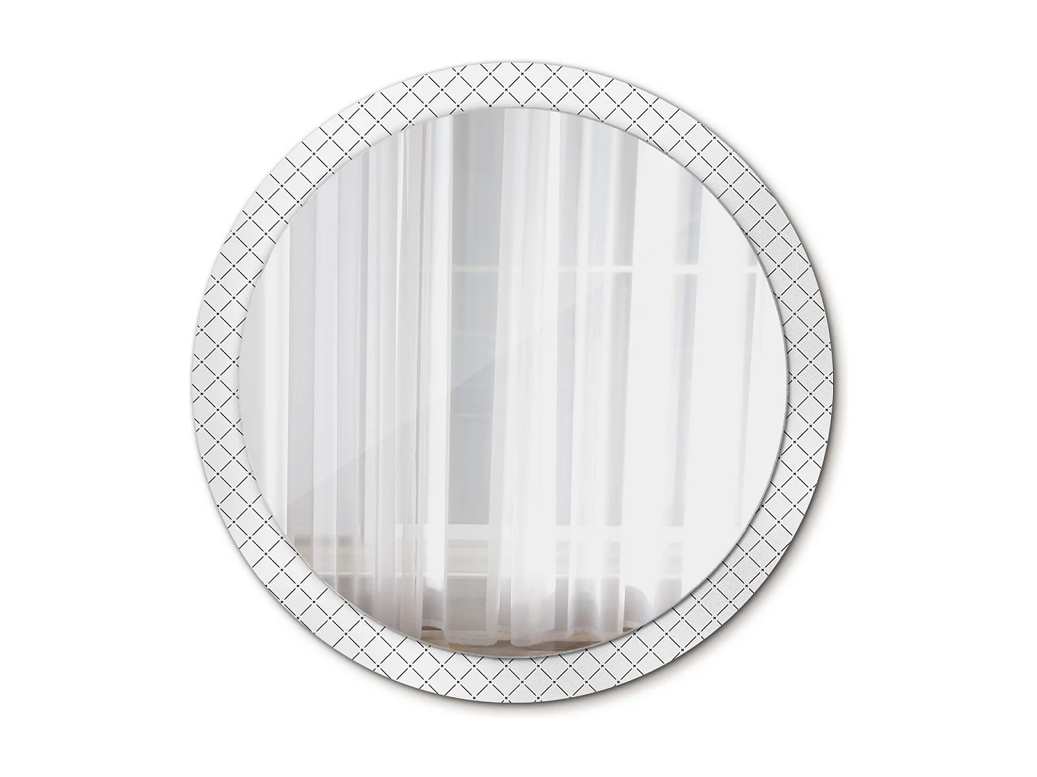 Miroir rond décoratif - Lignes transversales - 100 cm