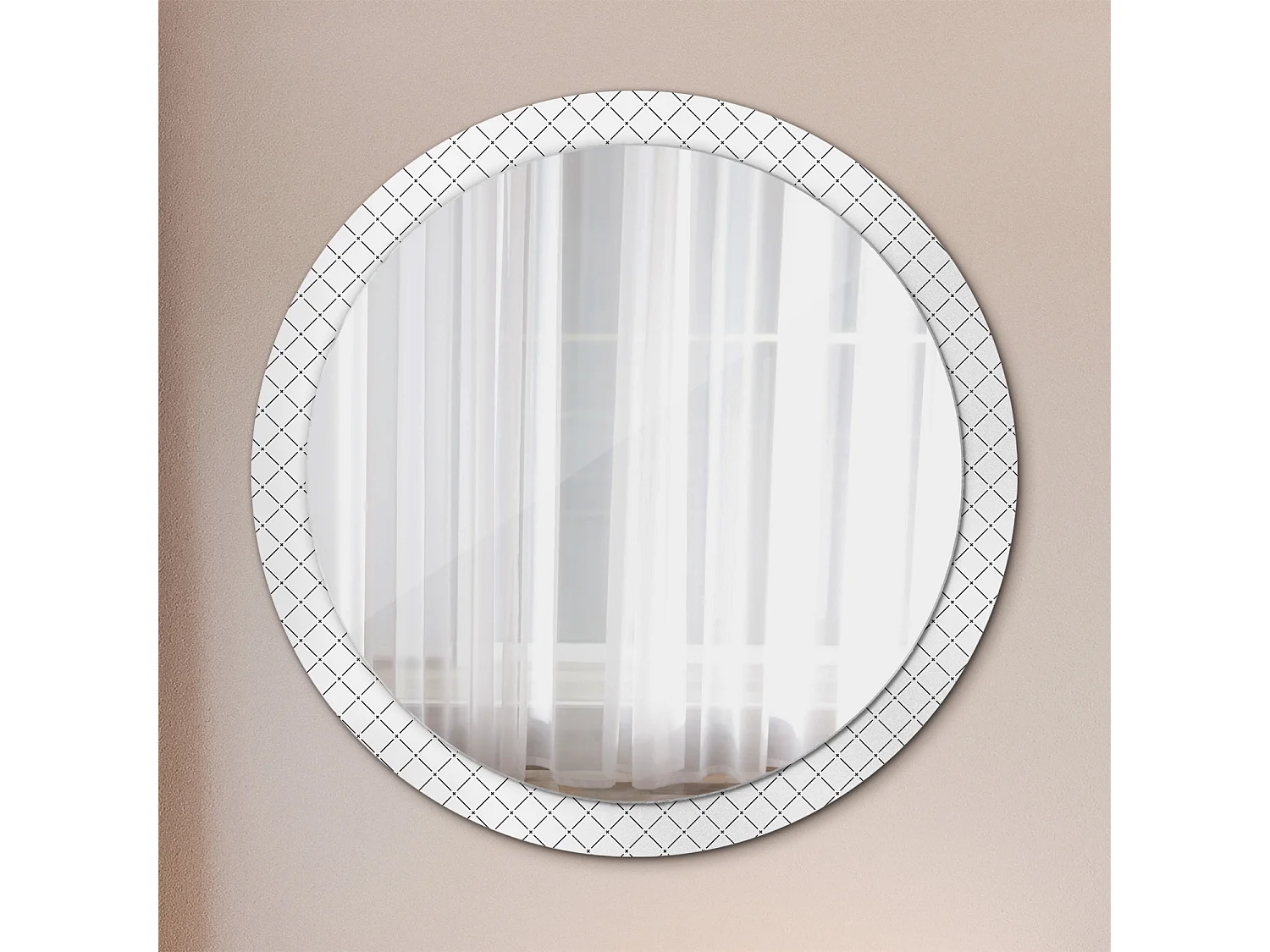 Miroir rond décoratif - Lignes transversales - 100 cm