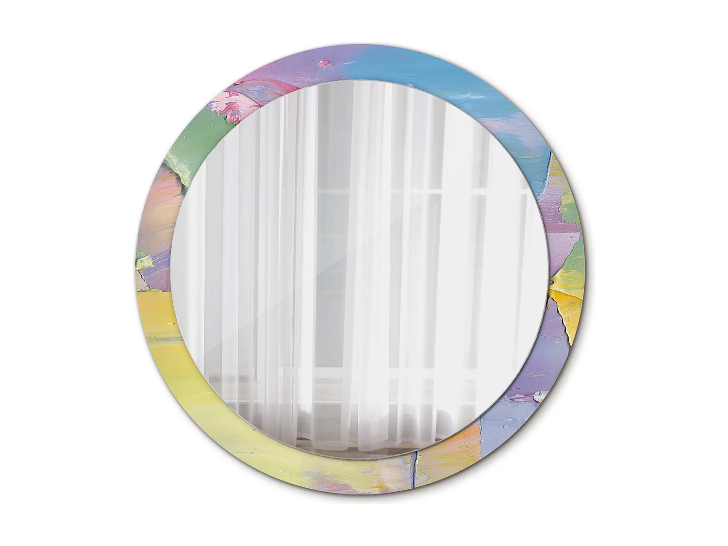 Ronde decoratieve spiegel - olieverftextuur - 90 cm