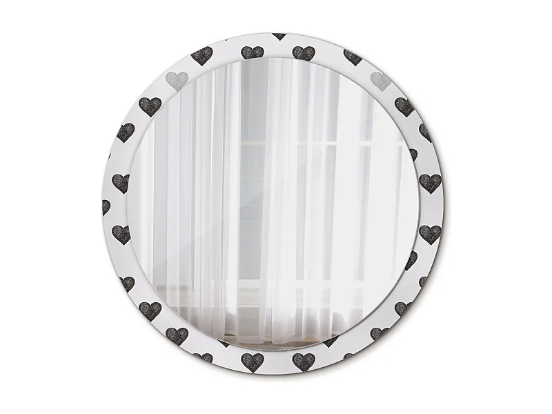 Miroir rond décoratif - Coeurs abstraits - 100 cm