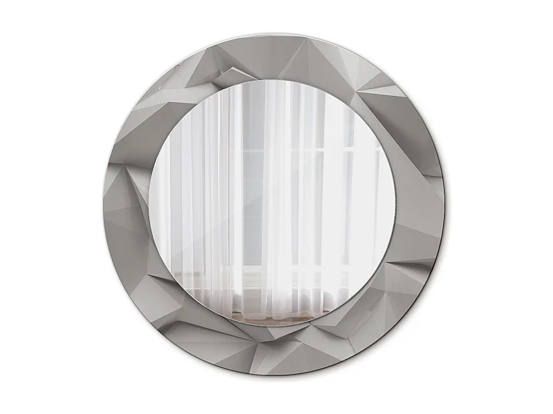 Runder dekorativer Spiegel - Abstraktes weißes Glas - 50 cm