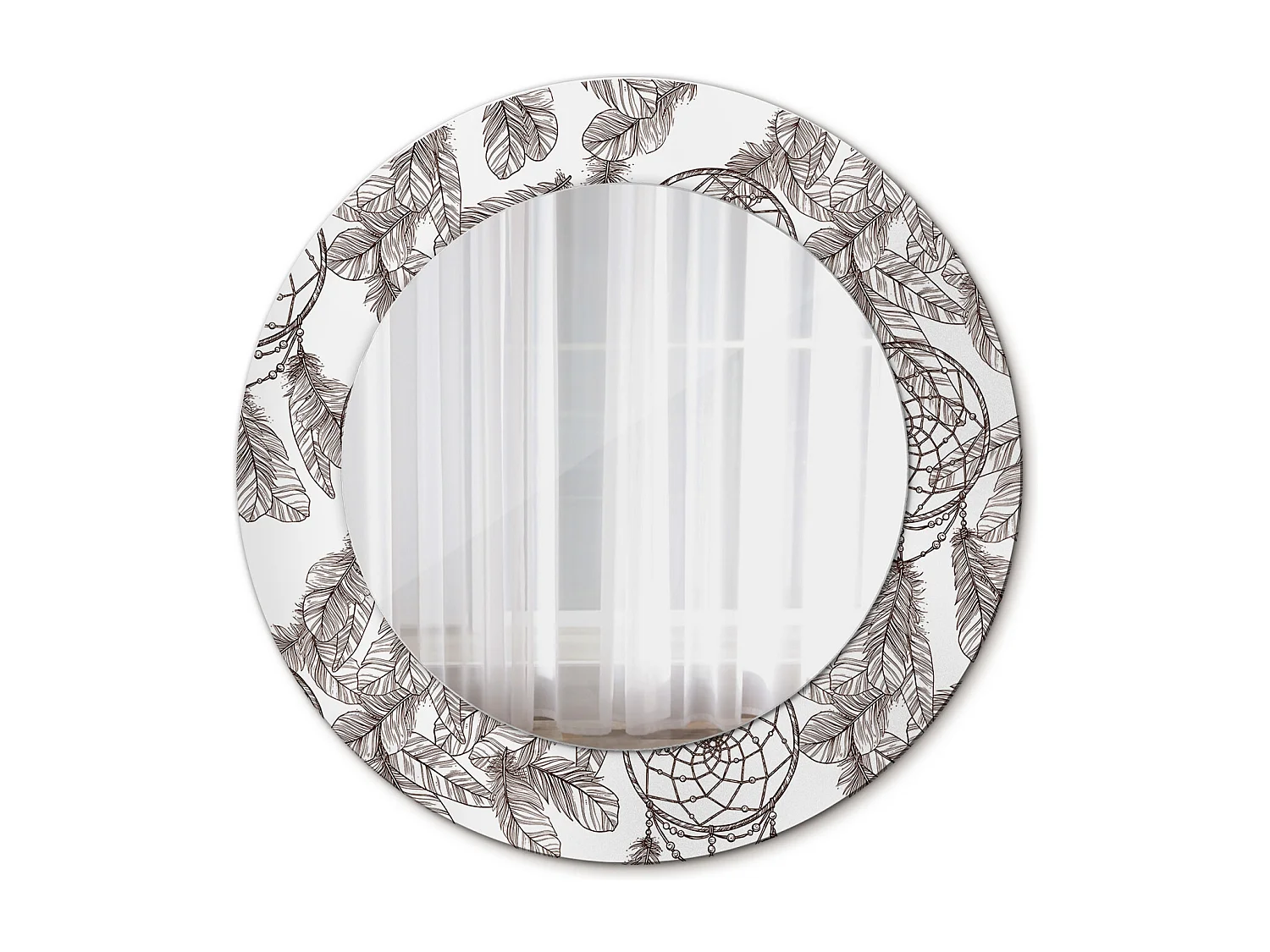 Dekorativer runder Spiegel - Traumfänger - 50 cm