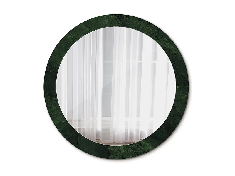 Miroir rond décoratif - Marbre vert - 80 cm