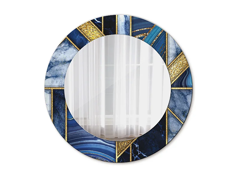 Dekorativer runder Spiegel – Moderner Marmor – 50 cm