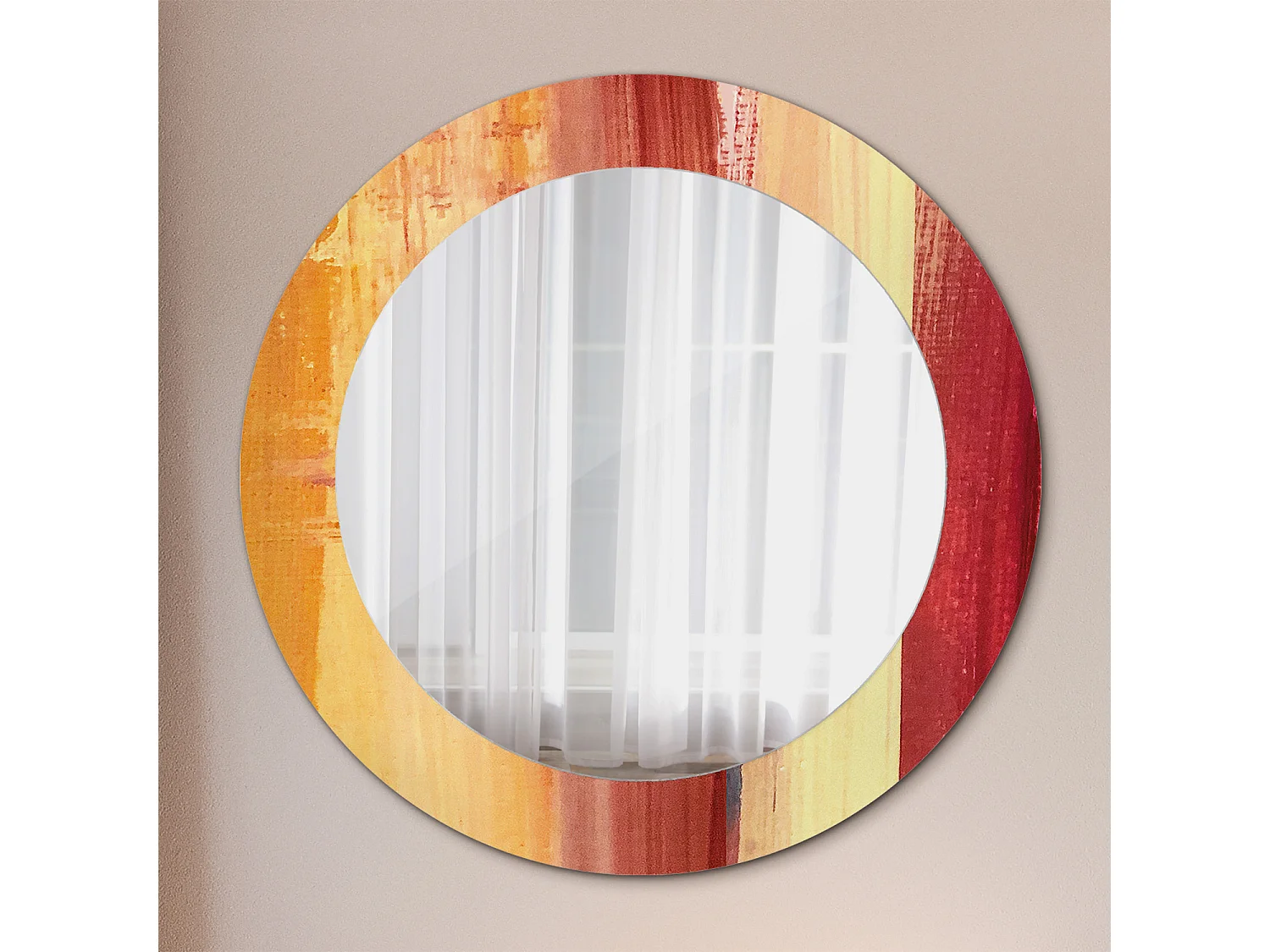 Dekorativer runder Spiegel - Abstraktes Bild - 60 cm