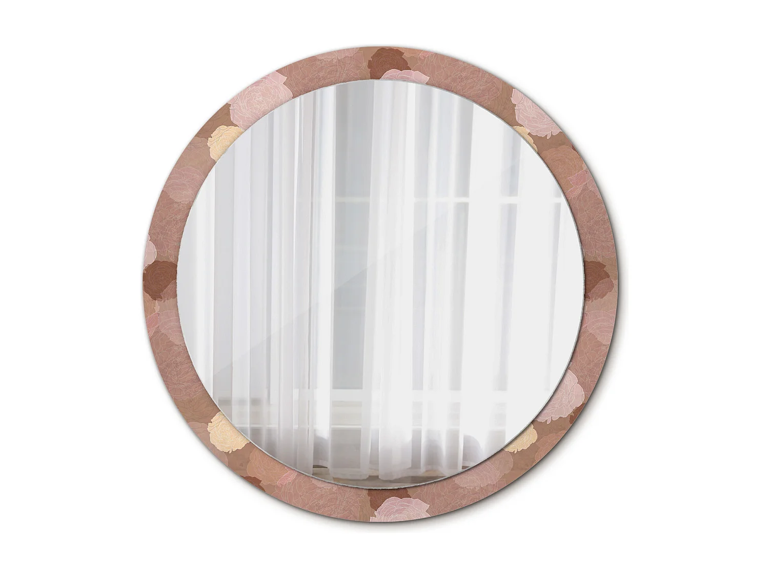 Specchio decorativo rotondo - Composizione di rose - 100 cm