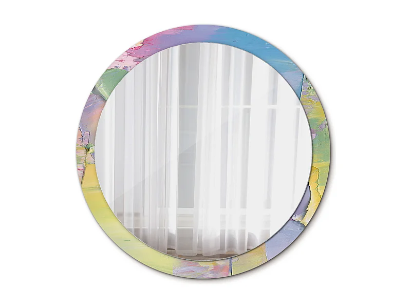 Ronde decoratieve spiegel - olieverftextuur - 100 cm