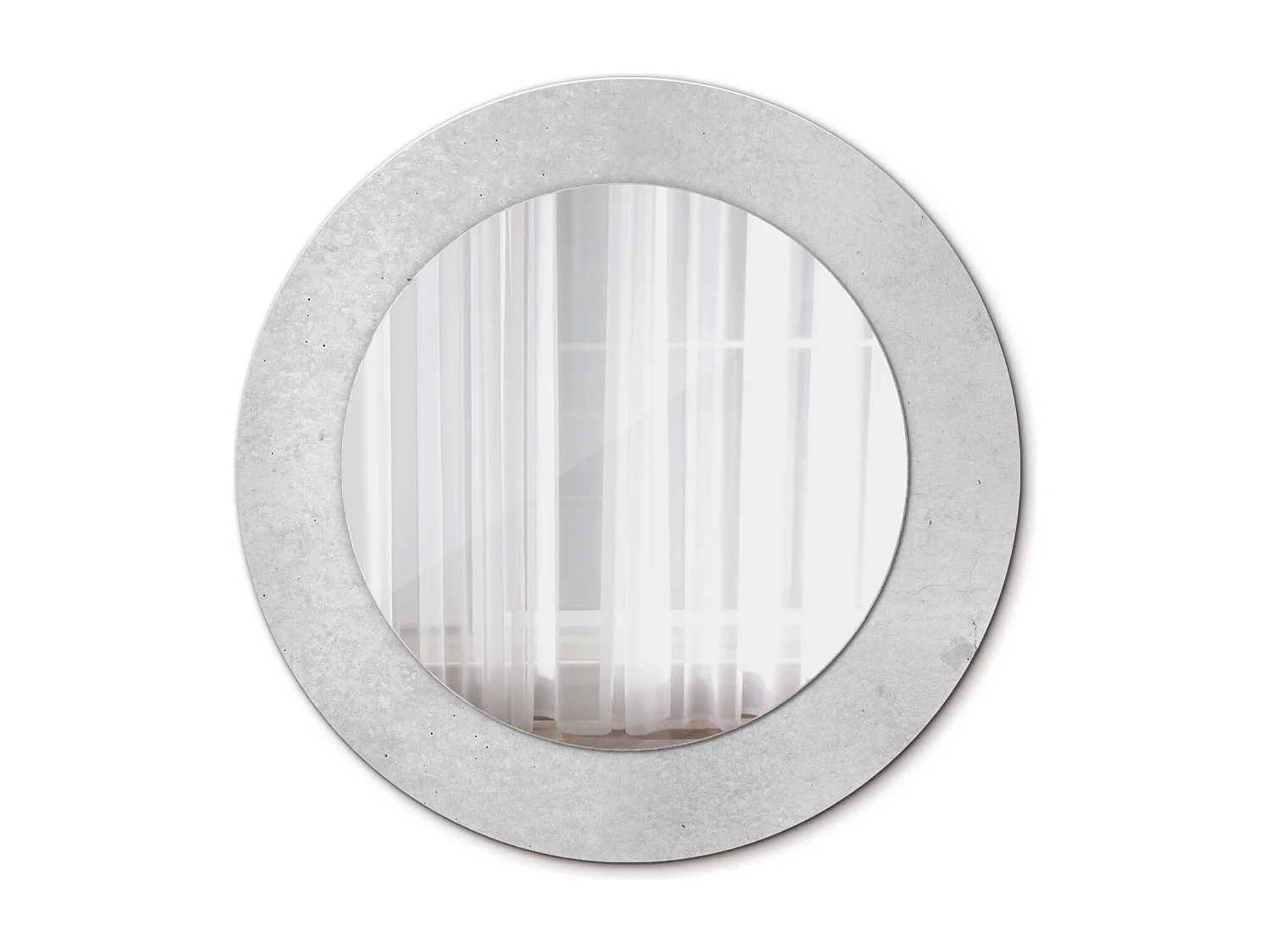 Ronde decoratieve spiegel - betonstructuur - 50 cm