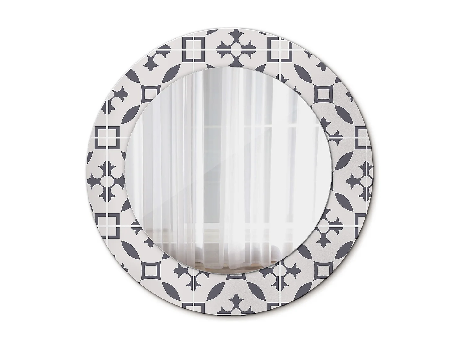 Dekorativer runder Spiegel - Fliesenmuster - 50 cm