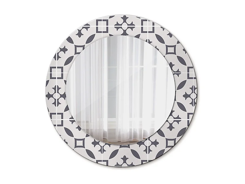 Dekorativer runder Spiegel - Fliesenmuster - 50 cm