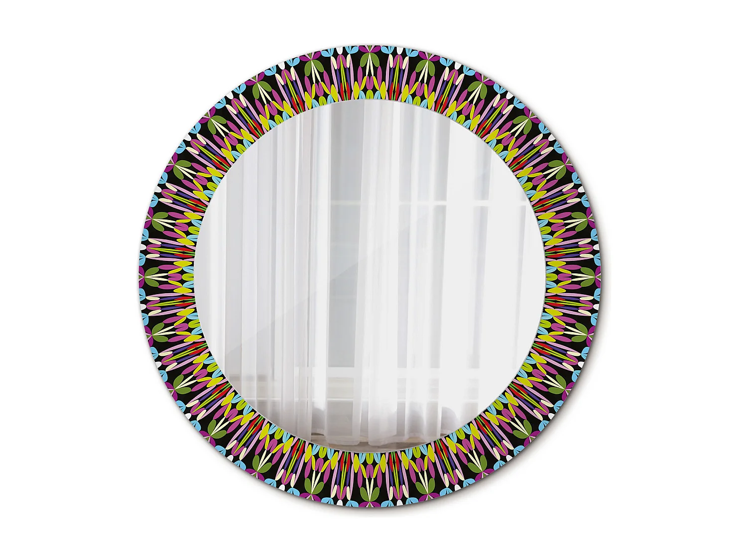 Decoratieve ronde spiegel - mandala motief - 60 cm