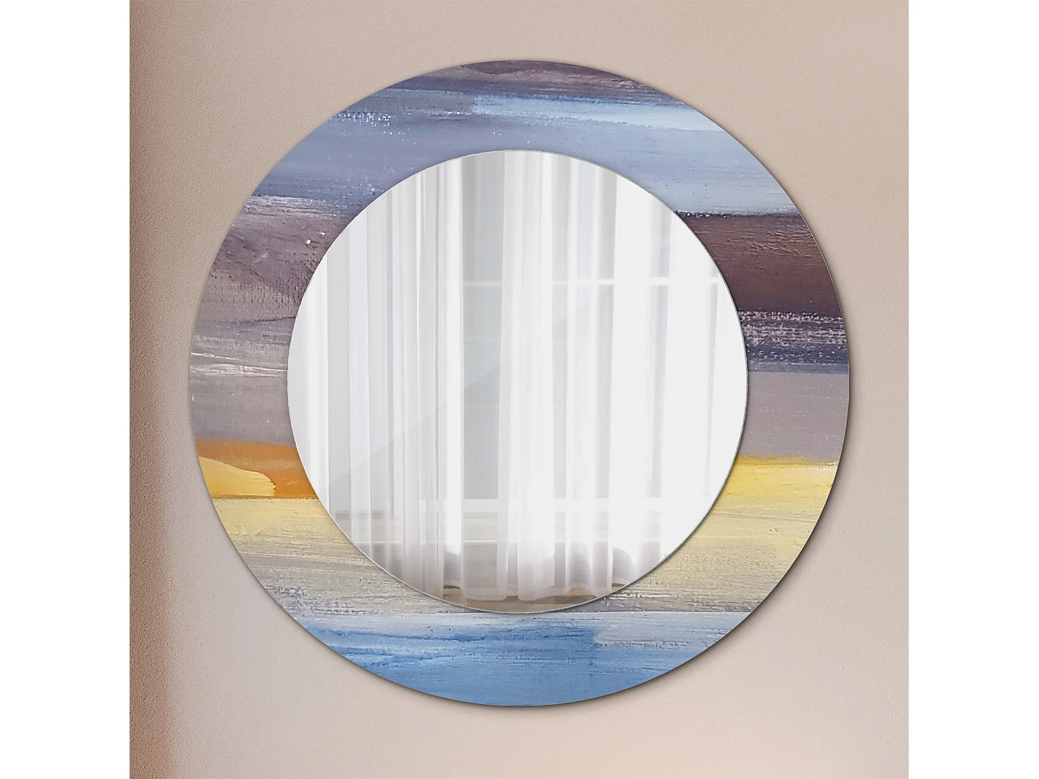 Miroir rond décoratif - Image abstraite - 50 cm