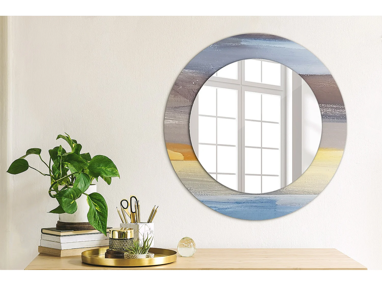 Miroir rond décoratif - Image abstraite - 50 cm