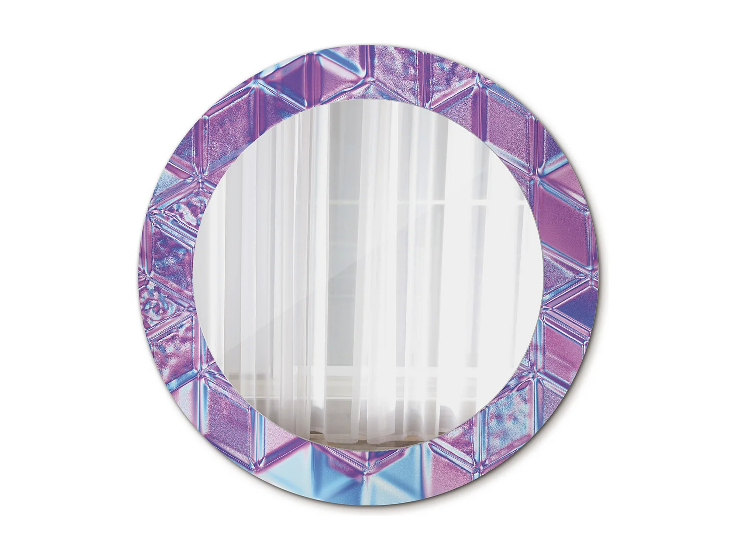 Runder dekorativer Spiegel - Kristallmuster - 60 cm