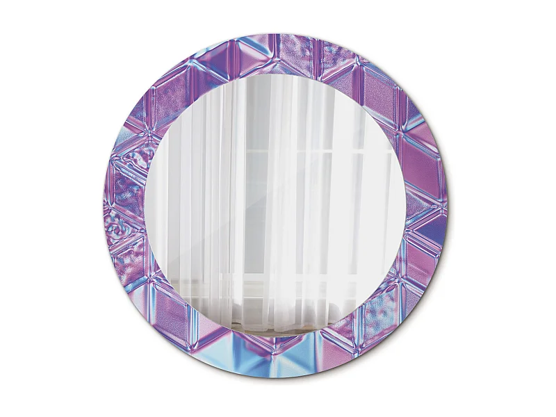 Runder dekorativer Spiegel - Kristallmuster - 60 cm