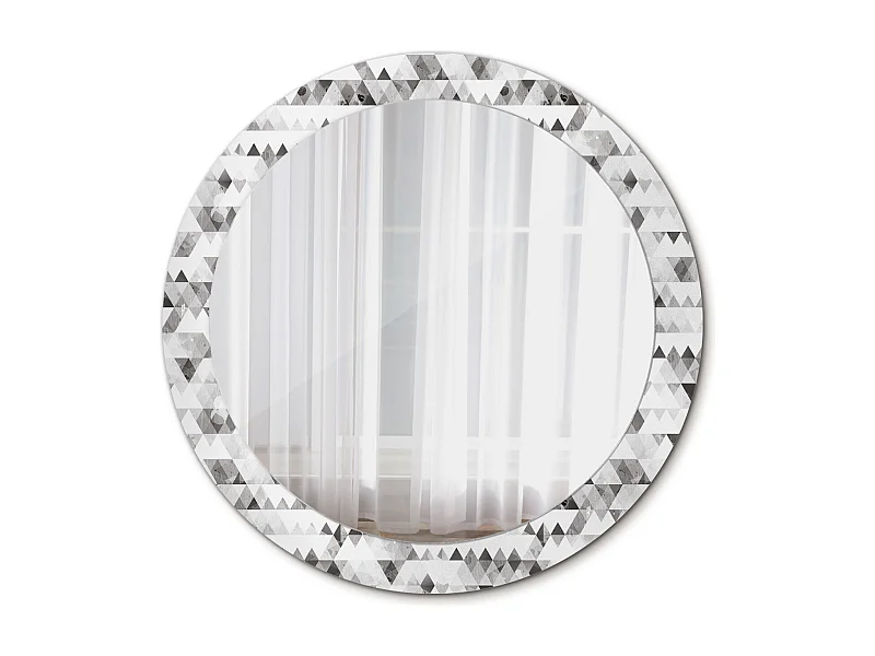 Runder dekorativer Spiegel - Dreiecke - 80 cm