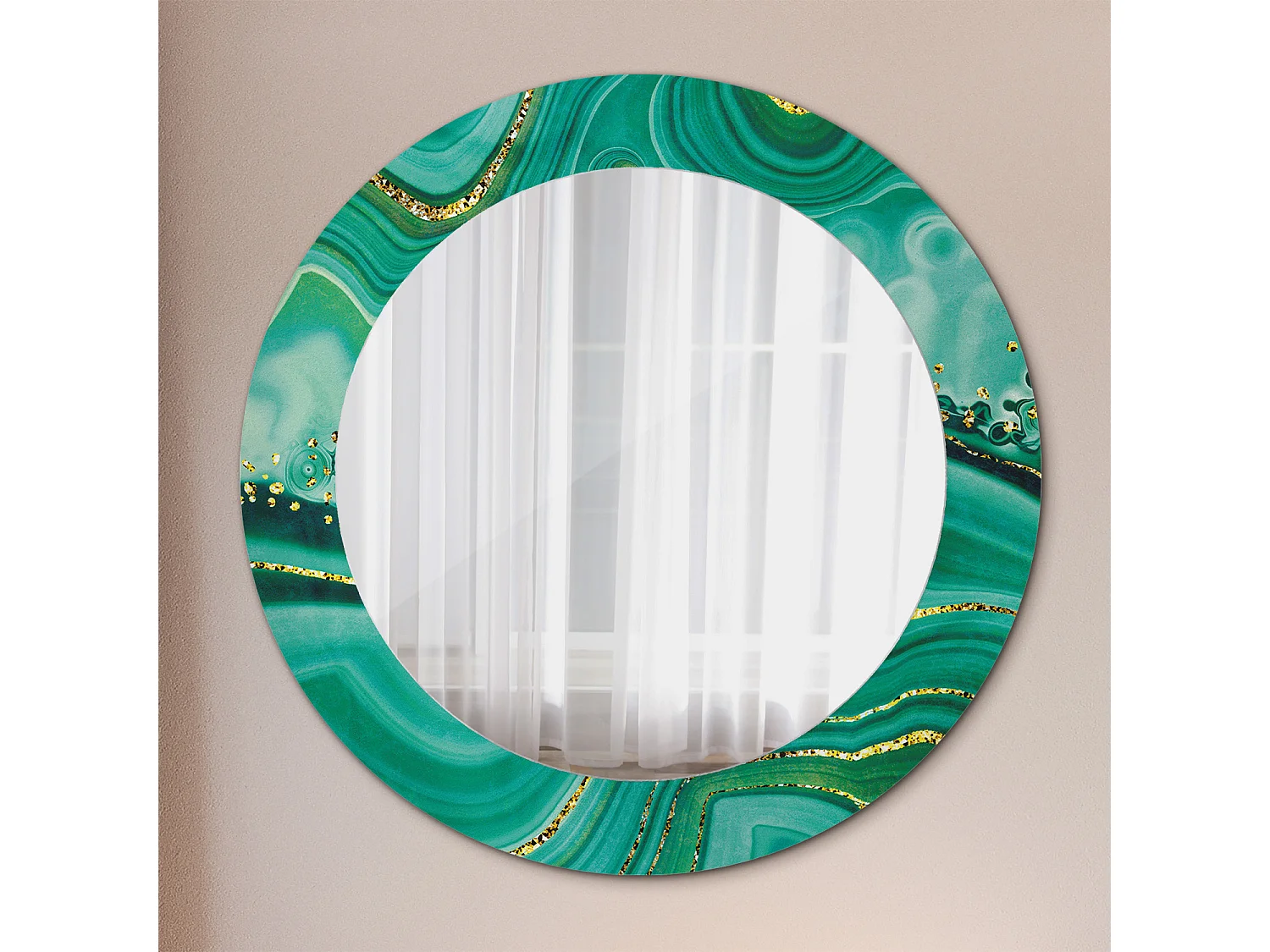 Ronde decoratieve spiegel - agaatmarmer - 60 cm