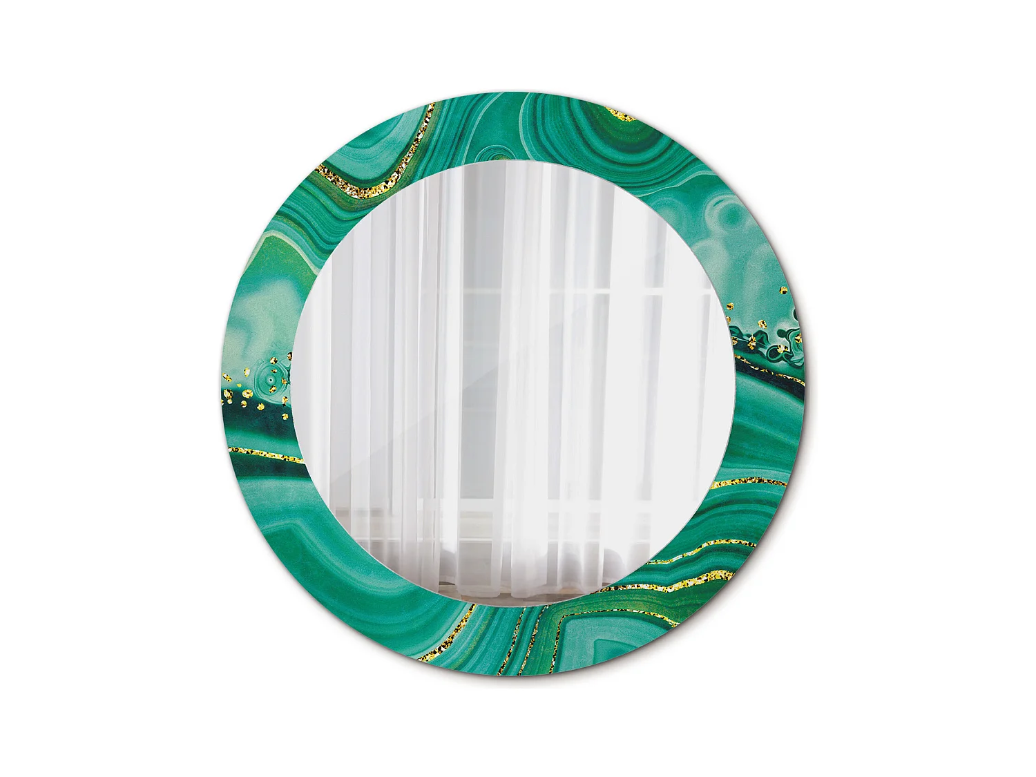 Ronde decoratieve spiegel - agaatmarmer - 60 cm