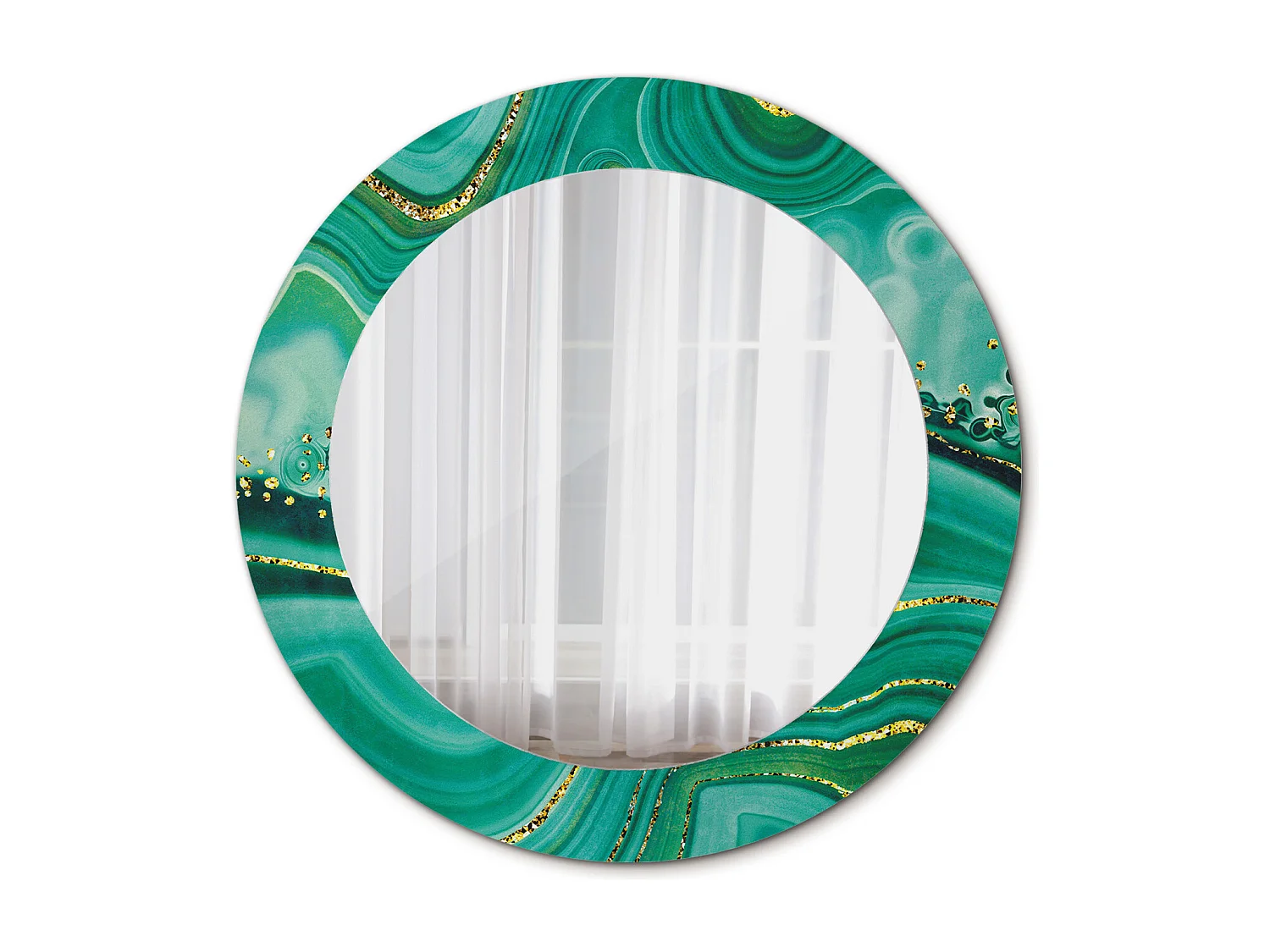 Ronde decoratieve spiegel - agaatmarmer - 60 cm