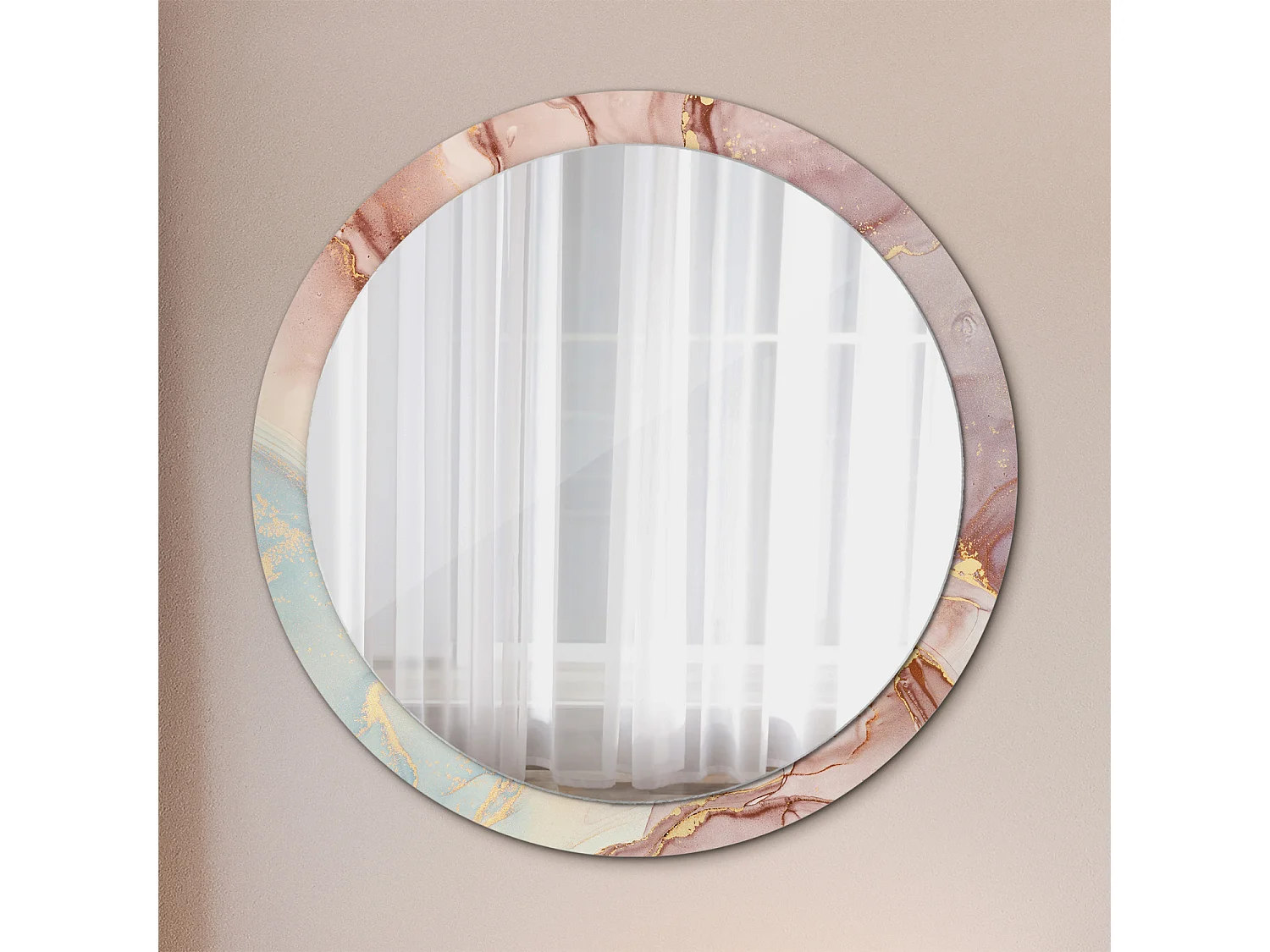 Dekorativer runder Spiegel - Abstrakte Flüssigkeit - 100 cm