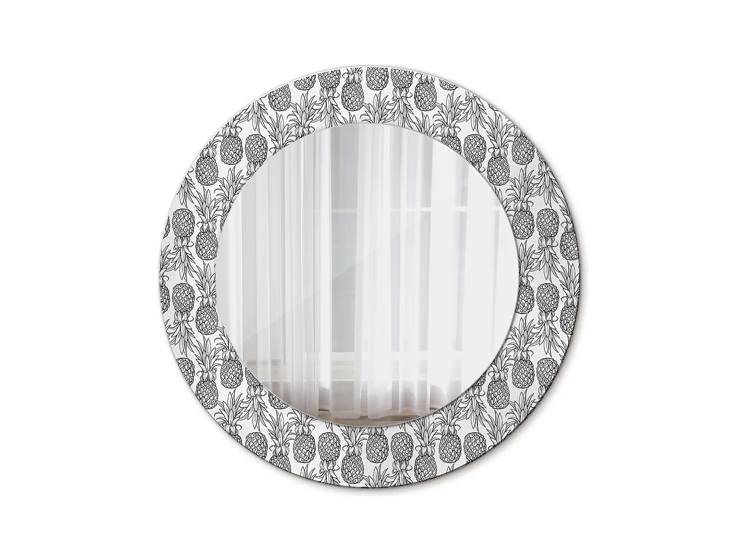 Ronde decoratieve spiegel - ananas - 50 cm