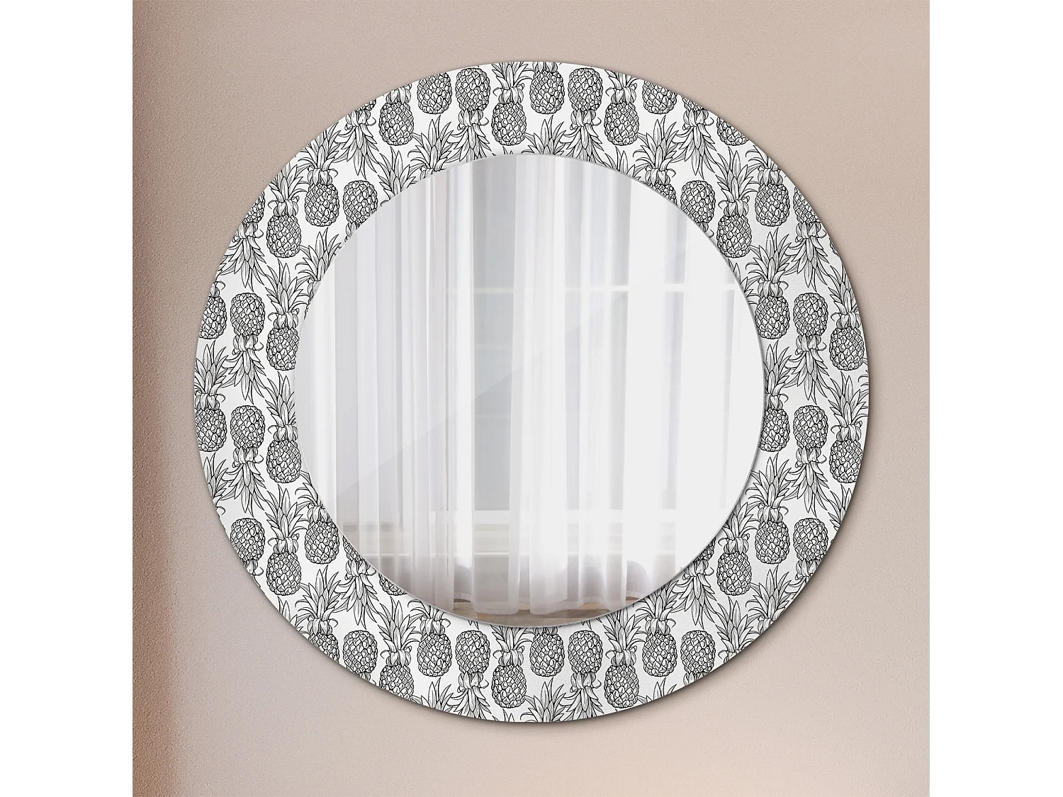 Runder dekorativer Spiegel - Ananas - 50 cm