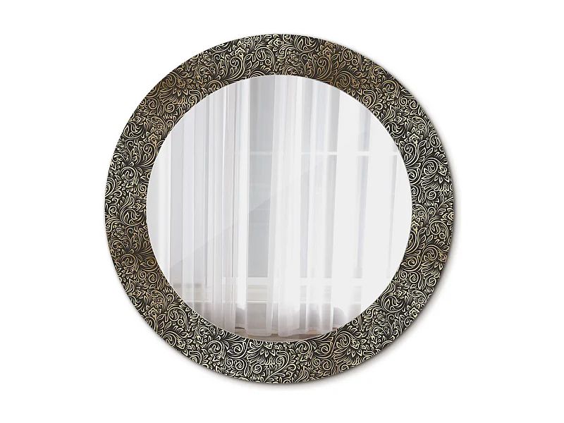 Ronde decoratieve spiegel - bloemenornament - 60 cm