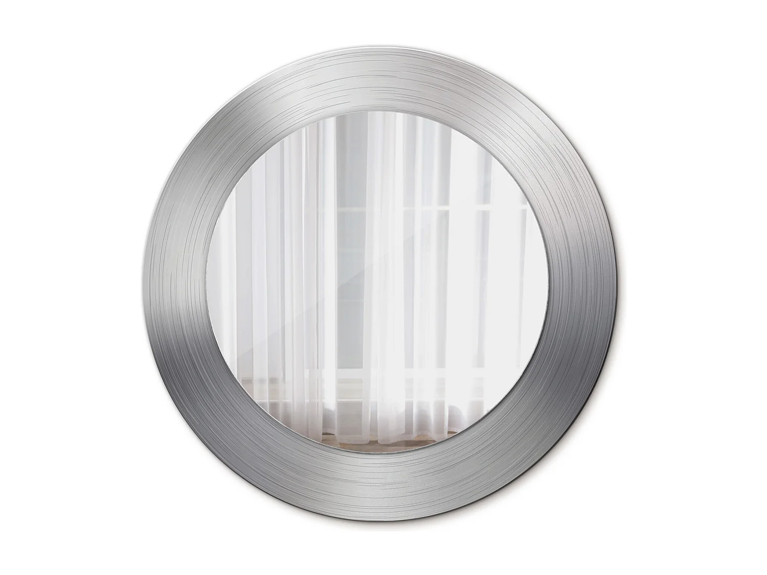 Miroir rond décoratif - Imitation métal - 50 cm