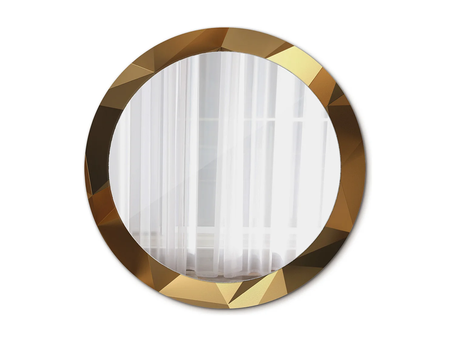 Dekorativer runder Spiegel - Geometrisches Muster - 80 cm