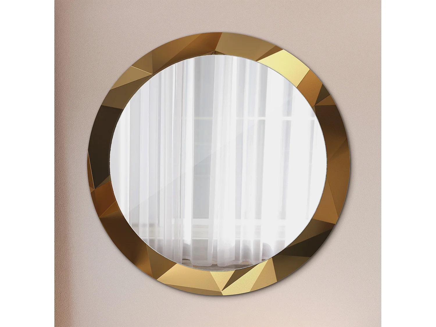 Dekorativer runder Spiegel - Geometrisches Muster - 80 cm
