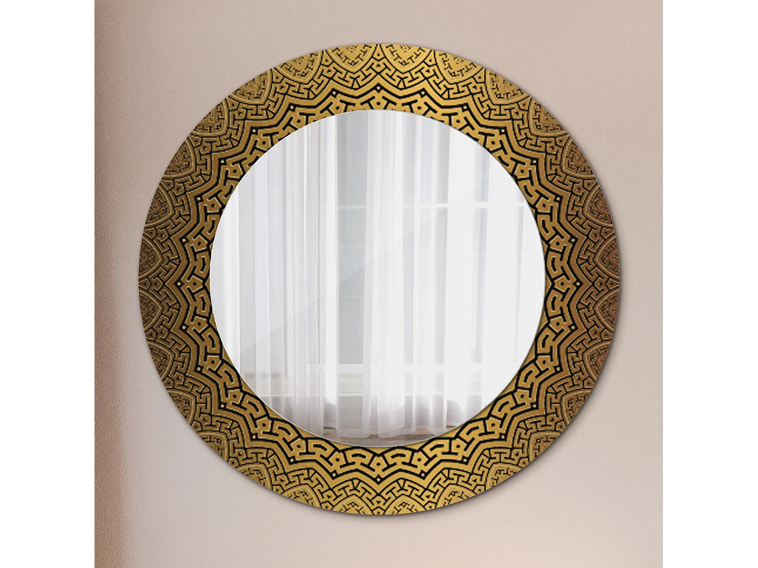 Decoratieve ronde spiegel - Grieks ornament - 50 cm