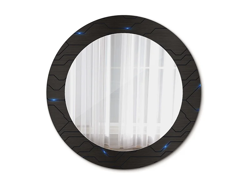 Miroir rond décoratif - Abstraction futuriste - 70 cm