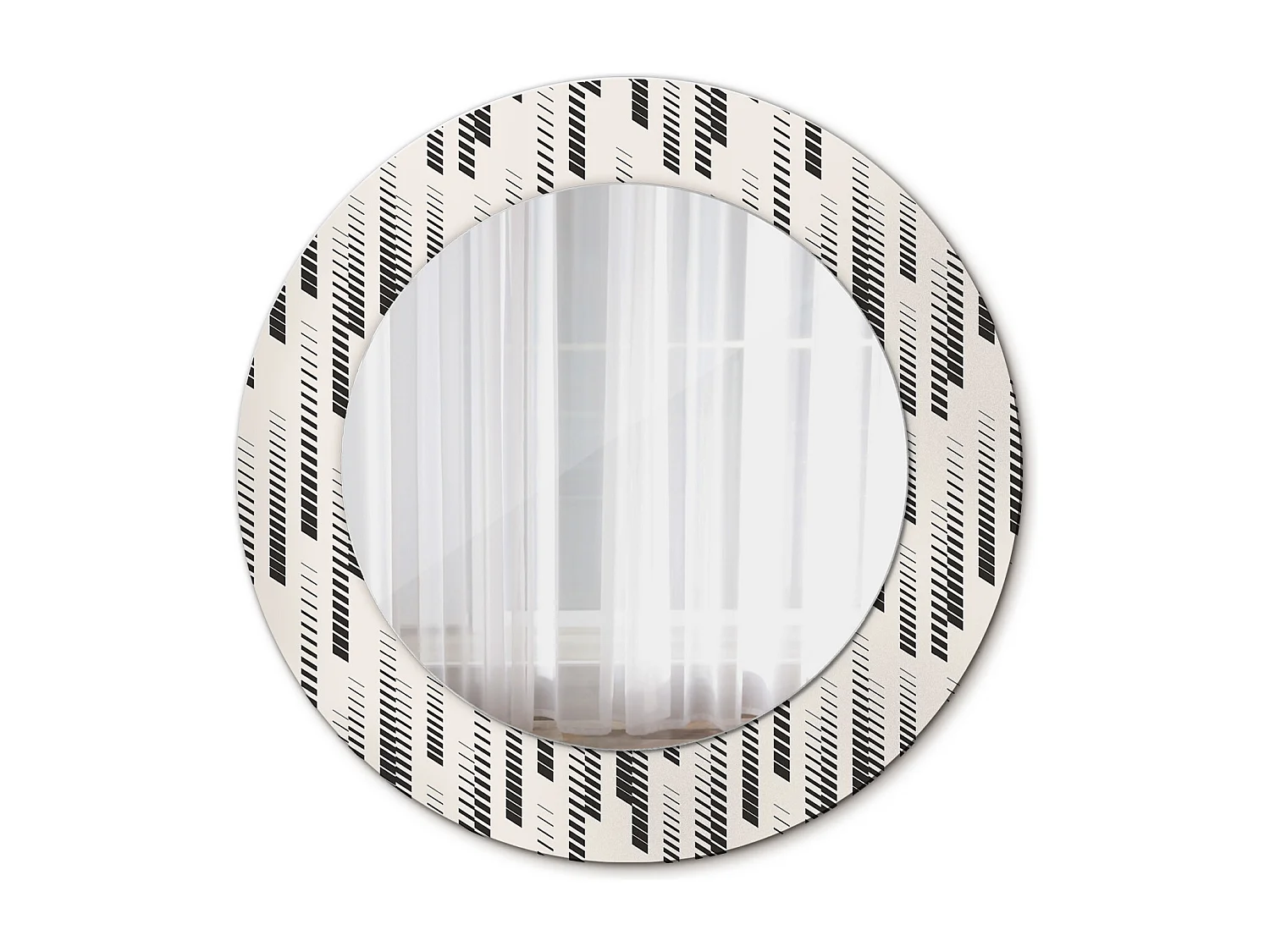 Decoratieve ronde spiegel - gestreept patroon - 50 cm