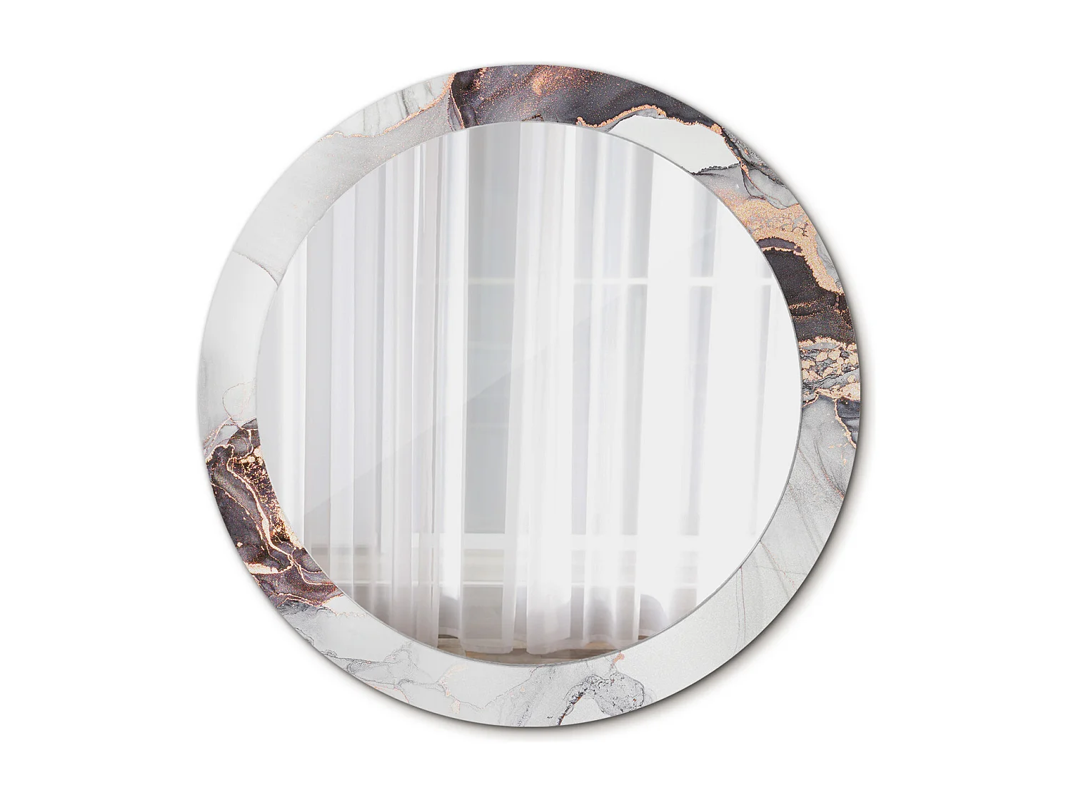 Runder dekorativer Spiegel - Abstrakter Marmor - 80 cm