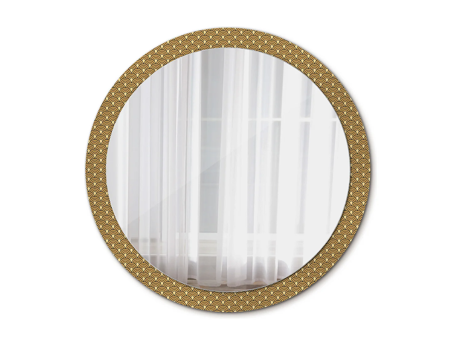 Miroir rond décoratif - Motif rétro - 100 cm