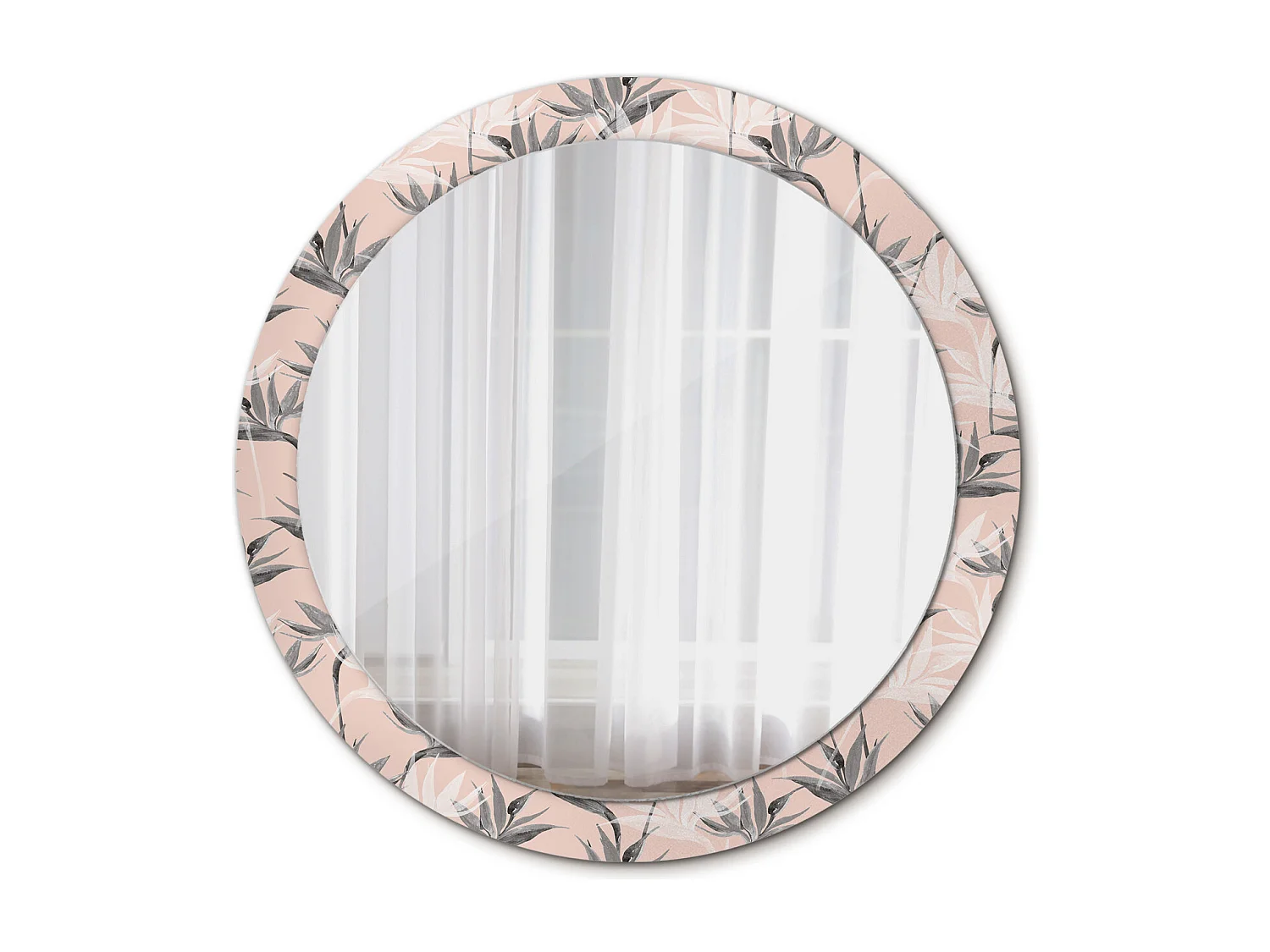 Decoratieve ronde spiegel - Strelitzia - 90 cm