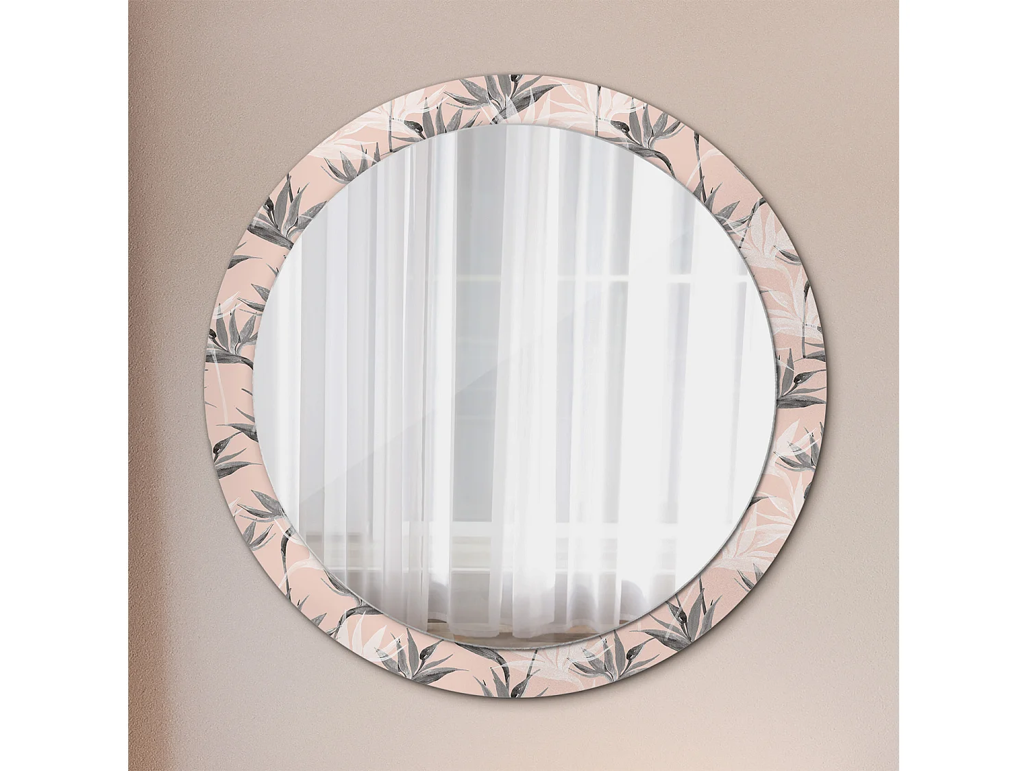 Decoratieve ronde spiegel - Strelitzia - 90 cm