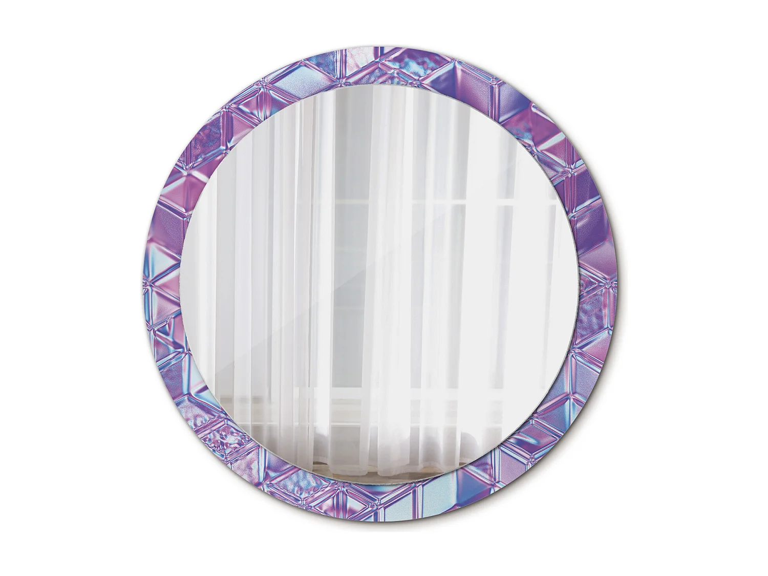 Runder dekorativer Spiegel - Kristallmuster - 90 cm