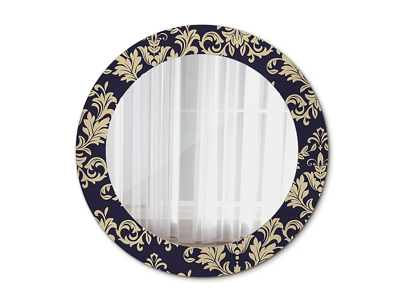 Ronde decoratieve spiegel - bloemenprint - 60 cm