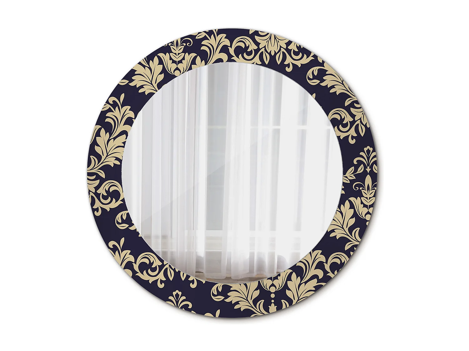 Ronde decoratieve spiegel - bloemenprint - 60 cm