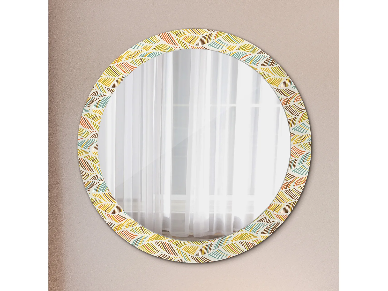 Decoratieve ronde spiegel - Abstract - 80 cm