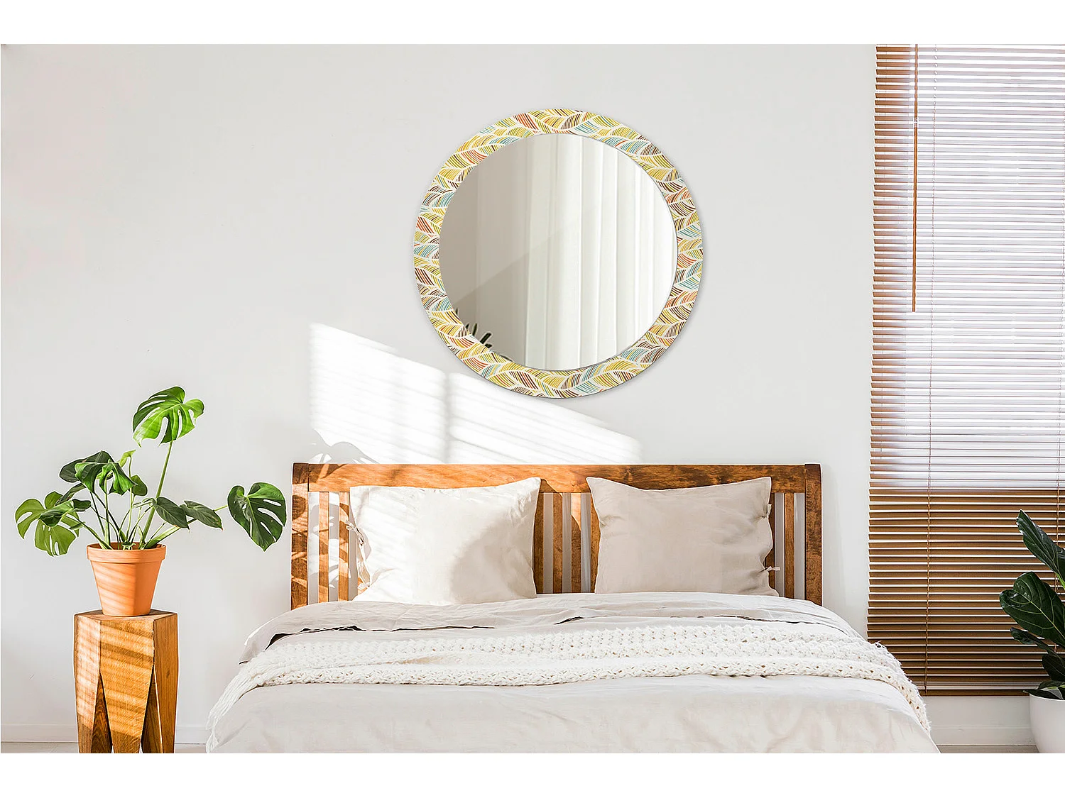 Decoratieve ronde spiegel - Abstract - 80 cm