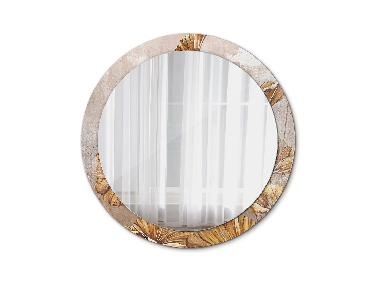 Ronde decoratieve spiegel - Bohemian Leaves - 90 cm