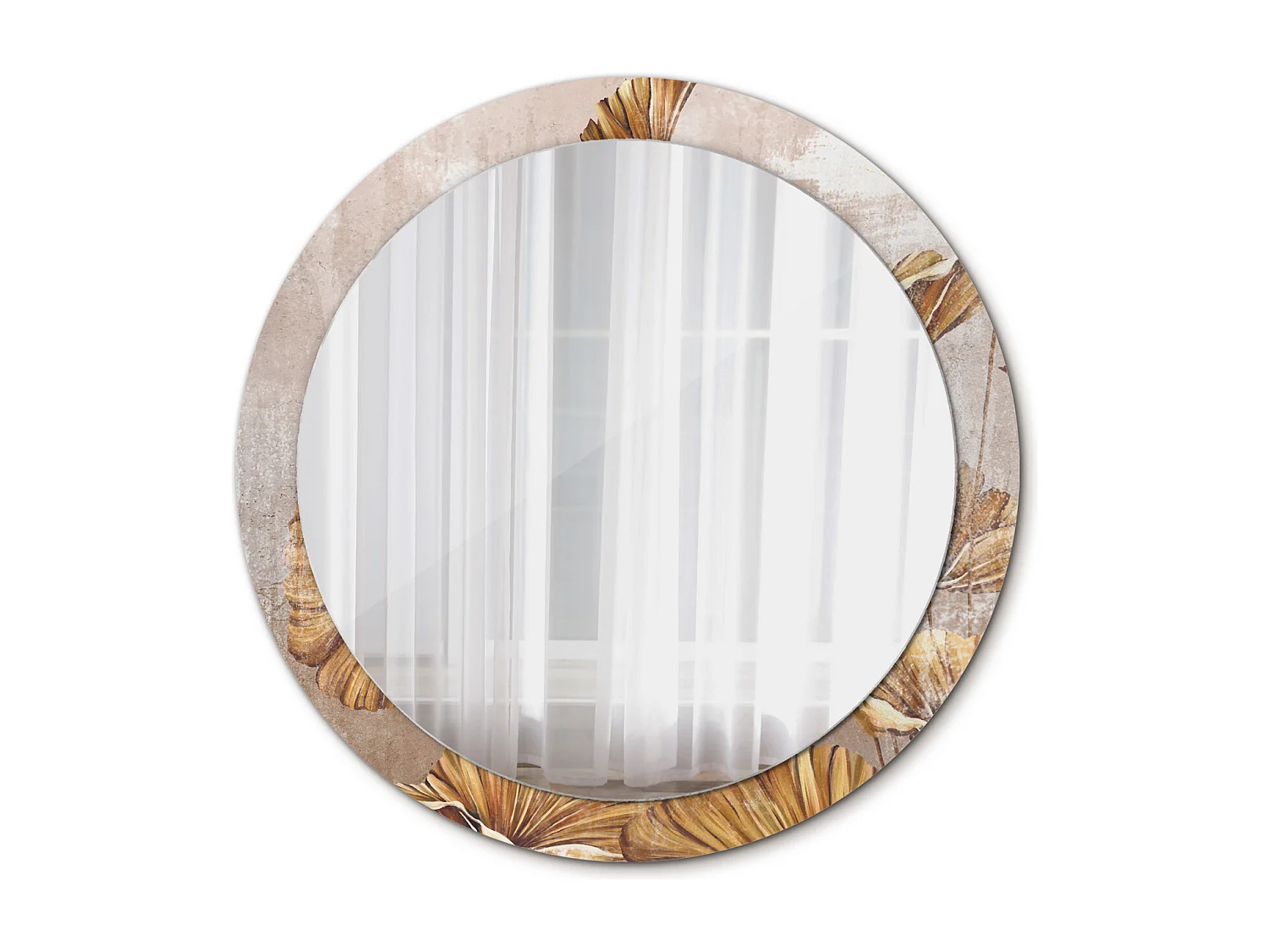 Ronde decoratieve spiegel - Bohemian Leaves - 90 cm
