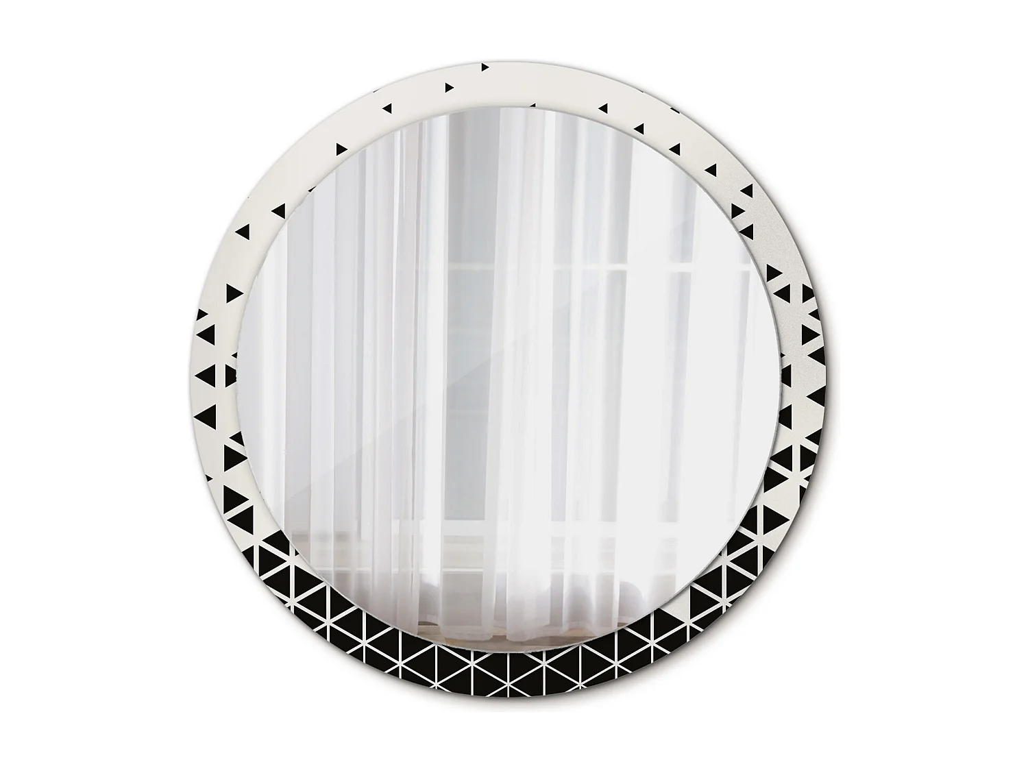 Miroir rond décoratif - Abstraction géométrique - 100 cm
