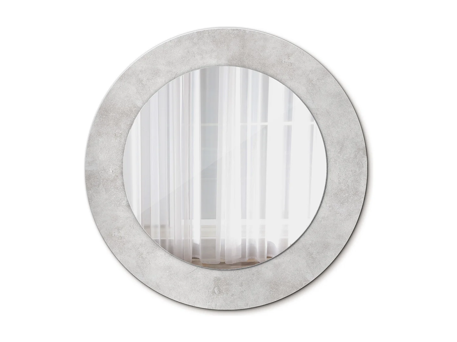 Miroir rond décoratif - Texture béton - 50 cm