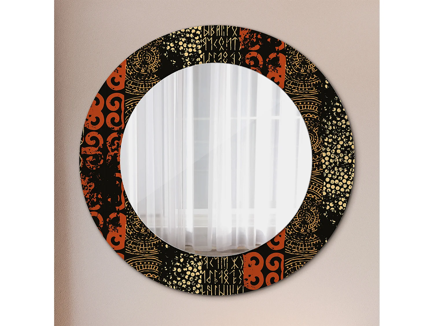 Runder dekorativer Spiegel - Grunge-Muster - 50 cm