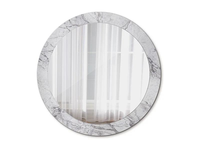 Ronde decoratieve spiegel - Wit marmer - 80 cm