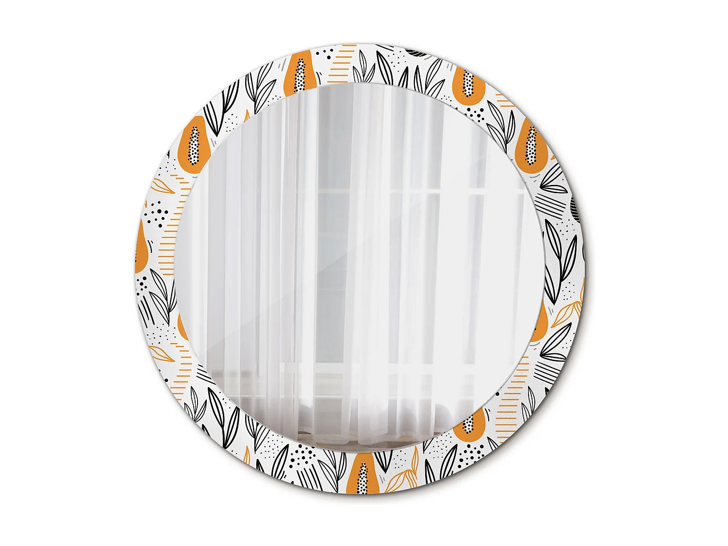 Miroir rond décoratif - Papayes - 80 cm